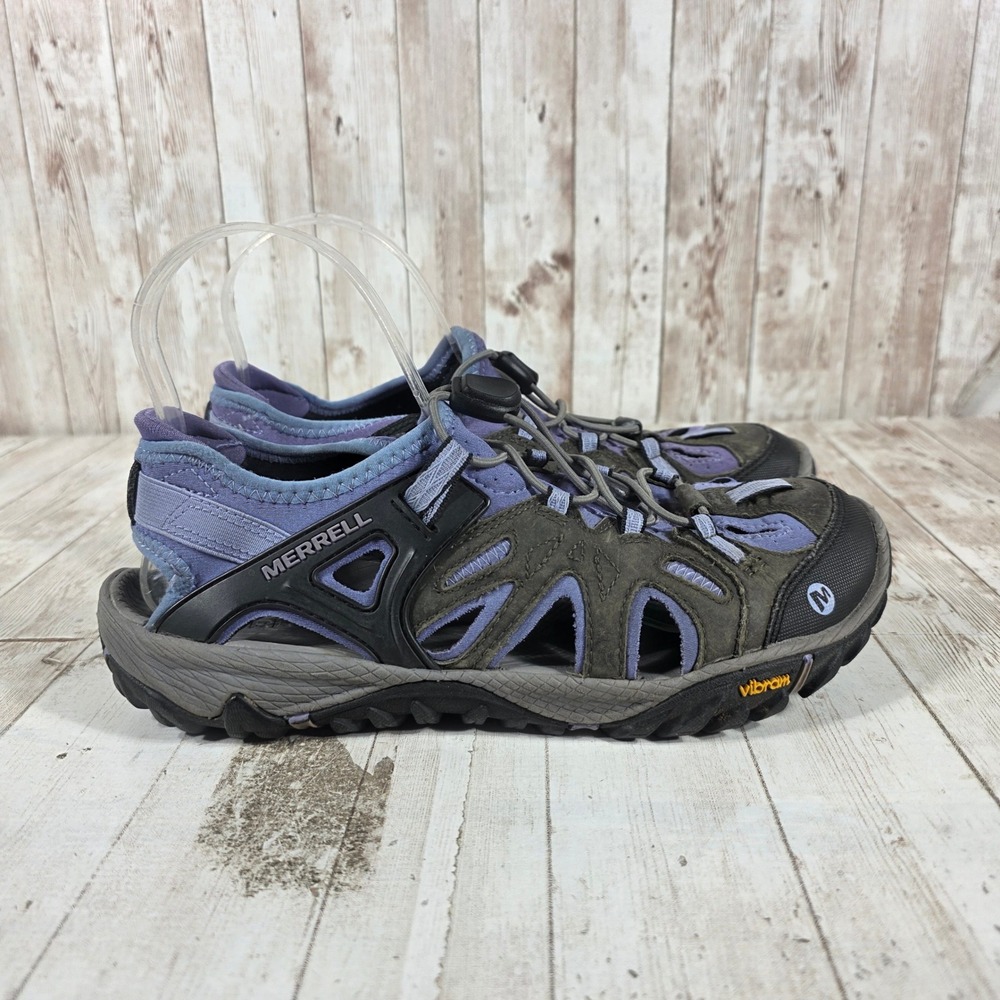 Merrell Castle Rock Womens 9 Hiking Sandals Purple Grey Vibram Water Shoes